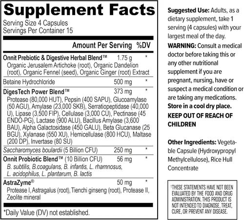 Vista 6 de ONNIT Total Gut Health Daily Digestive Support IGEN Suplemento digestivo probado sin OMG para mujeres y hombres con 7 cepas de probióticos