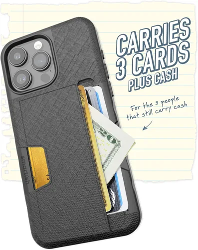 Vista 2 de Smartish Funda tipo cartera para iPhone 15 Pro Max Wallet Slayer Vol. 2 delgadaprotectora tarjetero con función atril probada contra caídas