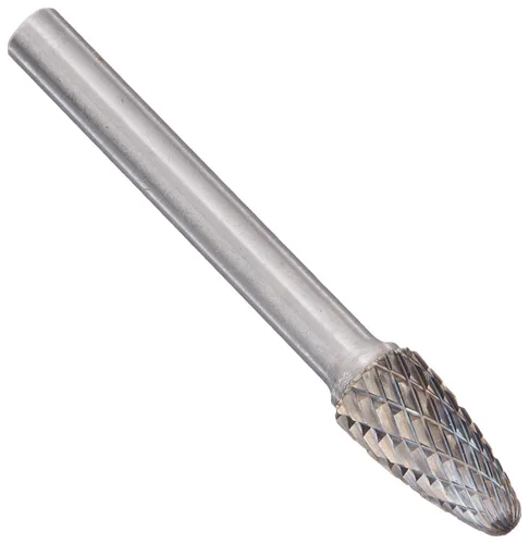 Vista 40 de Drill America SA-1 Rebaba de carburo/lima giratoria cilíndrica de doble corte para amoladora de troquel de 1/4" de diámetro x 5/8" de longitud