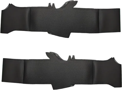 Vista 4 de MEWANT Funda negra de cuero genuino para volante de automóvil Mazda 3 2010-2013 Mazda 5 2012-2015 Mazda 6 2011-2013 CX-7 2010-2012 CX-9 2010-2015