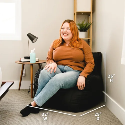 Vista 149 de Big Joe Roma Puf, Sherpa de avena y grafito, gamuza vegana, 3 pies