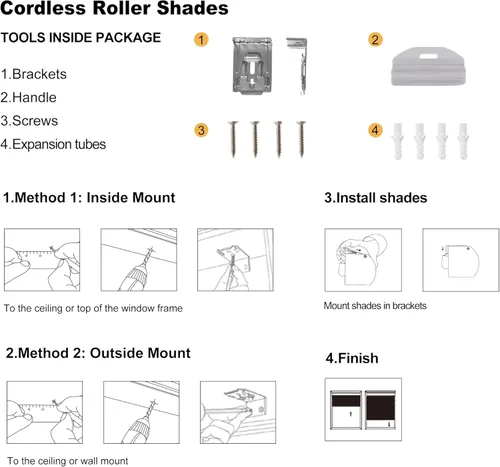 Vista 9 de Boolegon Persianas enrollables opacas para ventanas, persianas enrollables sin cordones de tela de lino con cenefa de cassette, aislamiento térmico