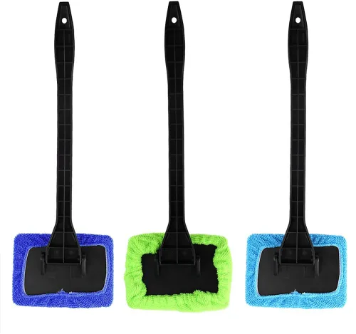 Vista 9 de TOPINCN Herramienta para parabrisas, limpiador de ventanas de coche con mango irrompible extensible de largo alcance y paño de microfibra lavable