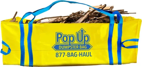 Vista 5 de Bolsa - Bolsa de basura flexible amarilla de 3 yardas cúbicas y soporta hasta 3,500 libras, bolsa de basura resistente