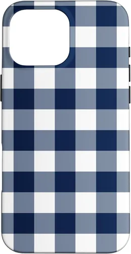 Vista 19 de Navy Blue Gingham Check Navy White Buffalo Plaid Case for iPhone 17