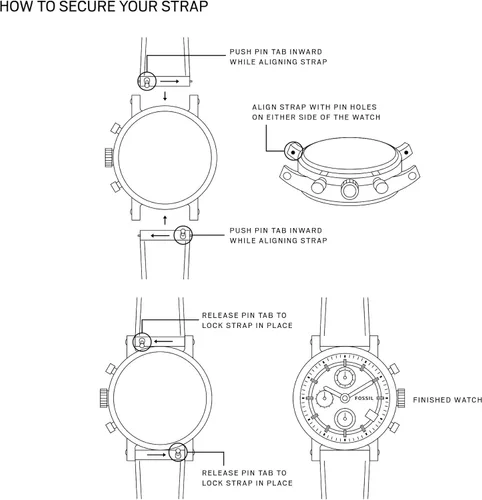 Vista 7 de Fossil - Correa de reloj intercambiable de silicona y acero inoxidable