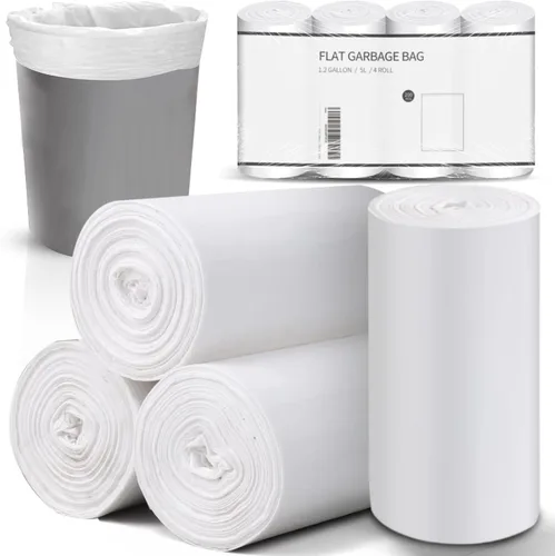 Charmount Bolsas de basura pequeñas de 1.2 galones, 200 unidades, bolsas de basura para cubos de baño, encajan en cubos de 4.5-5 litros,