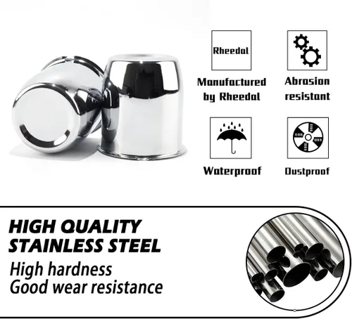 Vista 6 de 2 Piezas Tapas Centrales de Rueda de Remolque de Acero Inoxidable de 3.19 pulgadas Push Through Diámetro de 3.19 pulgadas, Tapa de Cubo de 3.6