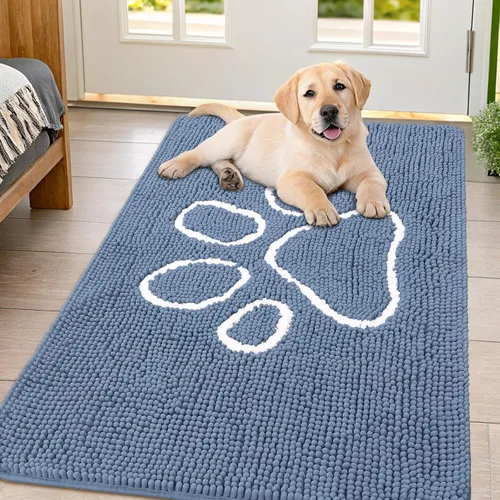 Vista 230 de Smiry Tapete para puerta de perro para patas fangosas, absorbente que atrapa la suciedad, antideslizante, de secado rápido, lavable, tapete
