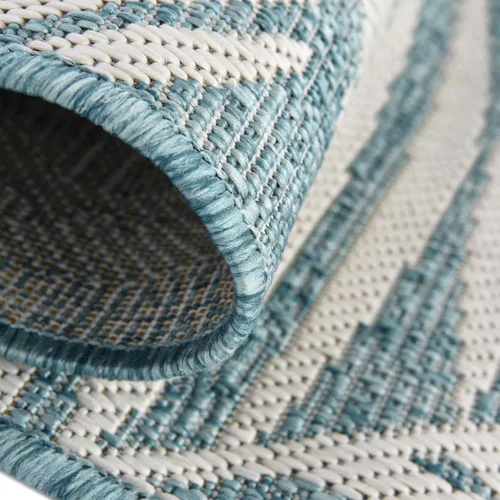 Vista 134 de Unique Loom - Tapete de la colección Outdoor Botanical, diseño de palmera (4.1 pies x 6.1 pies, rectangular, color azul/azul marino)