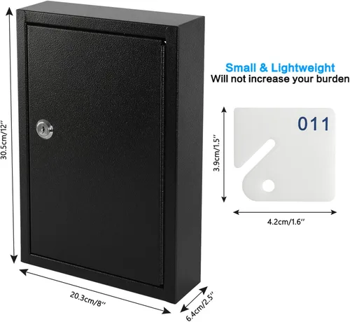 Vista 86 de KYODOLED Gabinete con cerradura para llaves, caja de almacenamiento de 40 llaves con código, soporte de pared para llaves con cerradura