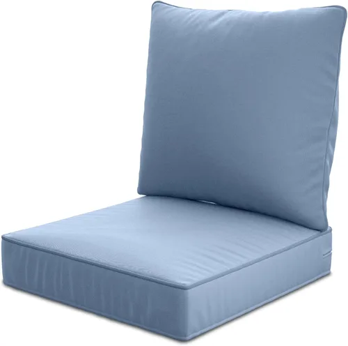 Vista 24 de Cojines de Asiento Profundo para Exteriores de 22" x 22" x 6" - Impermeables y Resistentes a la Decoloración, Cojines de Reemplazo para Muebles