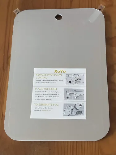 Vista 8 de APHUIME Espejo de ducha grande de lujo sin niebla, espejo de afeitado sin niebla (19 cm X 28 cm), espejo de afeitado antivaho con gancho, espejo