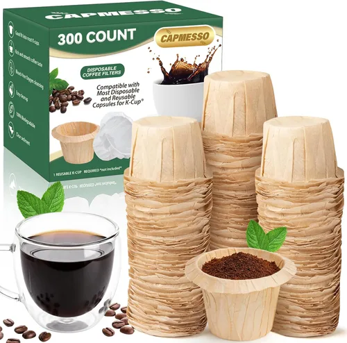 Vista 17 de CAPMESSO Filtros de Papel para Café Desechables, 100 Unidades Filtros de Café Keurig Cup Compatibles con Cafeteras Keurig Brewers Reutilizables