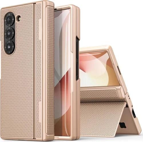 Vista 12 de BXYJY Funda para Samsung Galaxy Z Fold 6 con función atril, protector de pantalla frontal y protección de bisagra, ajuste delgado, resistente, duro