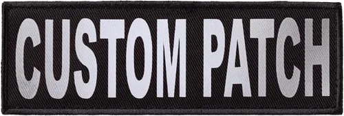 Dogline Parche reflectante personalizado para arnés de chaleco o collar, parches personalizables con texto, parches personalizados con respaldo de