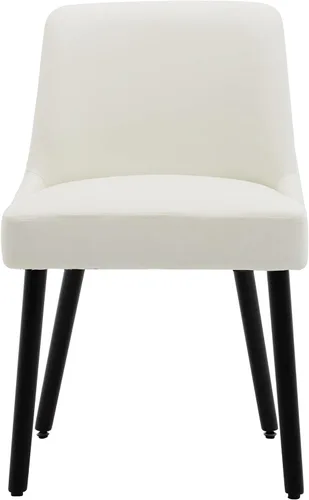 Vista 14 de MINCETA Silla de comedor, Morden Silla de cocina tapizada con patas de madera, juego de 2, PU en marrón