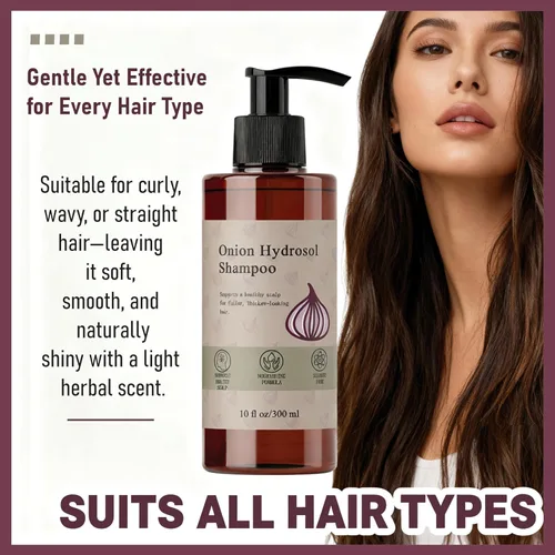 Vista 3 de Champú Hydrosol de cebolla para el crecimiento del cabello, hidrosol de cebolla con romero, biotina, para cabello más fuerte, más completo y grueso