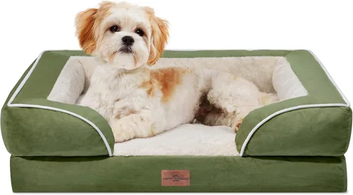 Vista 166 de Comfort Expression Cama ortopédica para perros extra grandes de 45 x 35 pulgadas, cama para mascotas XL de espuma tipo caja de huevos impermeable