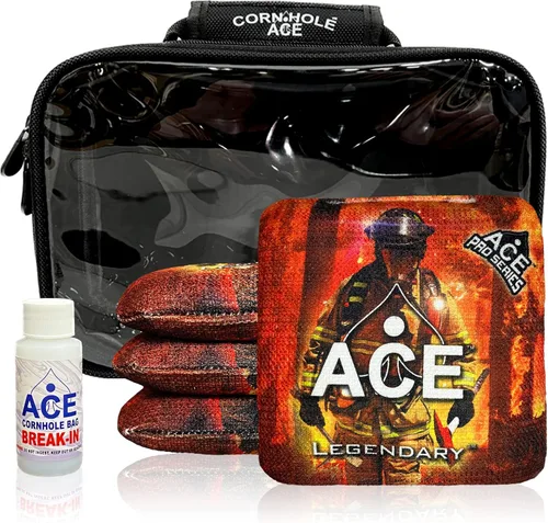 Vista 22 de Legendario Bolsos Cornhole ACE Pro + Kits PRO De doble lado, resbaladizos y pegajosos para todo clima Bolsa de descanso opcional y estuche