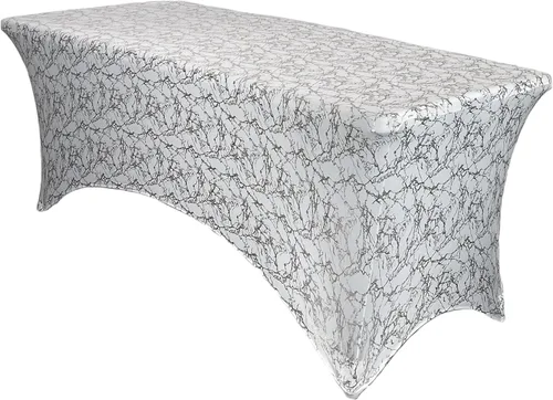 Vista 48 de YOUR CHAIR COVERS - Fundas rectangulares de elastano para mesas de 4 pies, manteles ajustados para eventos de boda, decoraciones de patio, tela