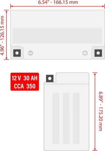 Vista 2 de Caltric Batería Agm compatible con Polaris Ranger 800 4X4 Efi 2010 2011 2012 2013 2014