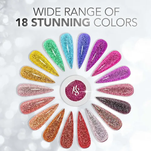 Vista 2 de Kiara Sky Polvo acrílico DiamondFX Reflective Glitter con efecto de polvo Sparkle Diamond 1 oz, A-peel-ing (rojo)