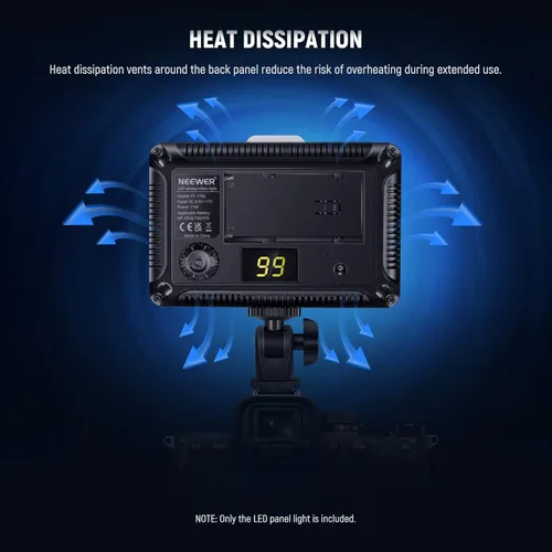 Vista 6 de Neewer Luz de Vídeo para Cámara con 176 LED Regulables, Panel con Rosca de 1/4 Pulgadas para Canon, Nikon, Sony y Otras Cámaras DSLR, 5600K