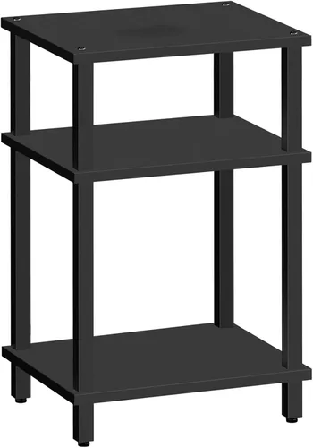 Vista 99 de TUTOTAK Mesa auxiliar, mesa auxiliar, mesita de noche, estante de almacenamiento de 3 niveles, mesa de sofá para espacio pequeño, sala de estar