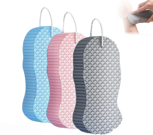 Esponja de baño exfoliante mágico, esponja de baño mágica 3D súper suave, agradable a la piel y reutilizable para adultos, mujeres y hombres para 3