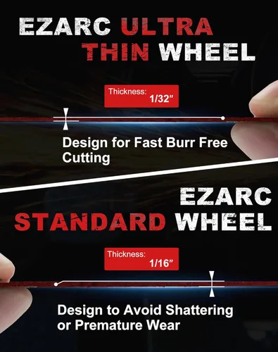 Vista 2 de Ruedas de corte EZARC Paquete de 24, Rueda de corte de 3” x 1/32” x 3/8”, Disco de corte de metal y acero inoxidable para amoladora de troquel