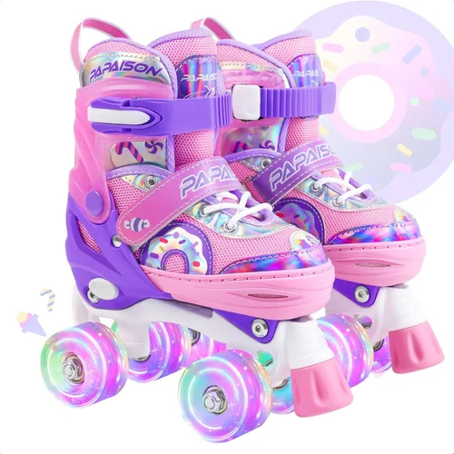 Vista 11 de PAPAISON Patines de ruedas ajustables con ruedas iluminadas para niñas, patines para niños y bebés de 4 a 6, 5 a 8, 8 a 12 años