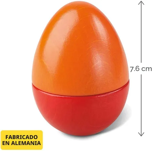 Vista 4 de Huevos musicales Haba, huevos de madera con acústica y 5 sonidos (fabricado en Alemania)