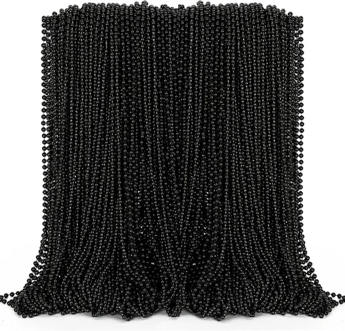 Vista 21 de 100 PCS Cuentas de Mardi Gras, Regalos de Fiesta de Cuentas de Mardi Gras, Collares de Juguete de Cuentas Moradas de 33", Disfraz a Granel