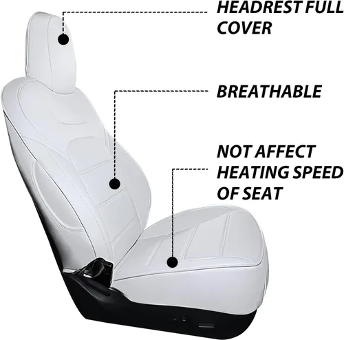 Vista 4 de RuiYue Carry Funda de asiento de coche para Tesla Modelo 3, protector de asiento de cuero de napa, accesorios interiores personalizados para 2017