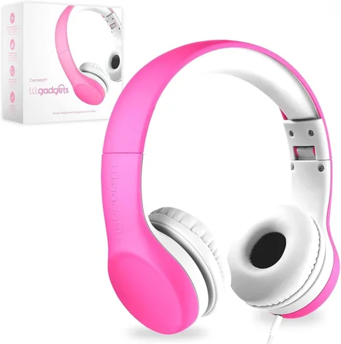 Vista 10 de LilGadgets Connect+ Pro - Auriculares con cable para niños con micrófono, limitación de volumen con cable, tecnología SharePort y acolchado