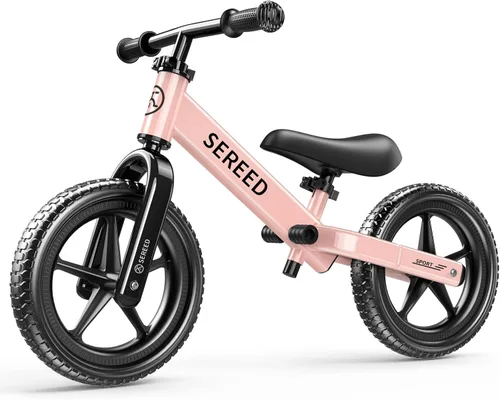 Vista 10 de SEREED Bicicleta de equilibrio para niños de 2 a 5 años, sin pedales, ajuste sin herramientas, regalo para niñas de 2 a 3 años, placa personalizable