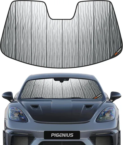 Vista 13 de Pigenius Parasol para parabrisas para Porsche 718 Box-Ster, 2017-2025, parasol grueso para parabrisas delantero, 6 capas, protector solar plegable