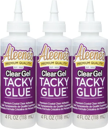 Aleene's Pegamento de gel transparente para manualidades, no tóxico, se aplica y se seca transparente, 4 onzas líquidas, paquete de 3 unidades