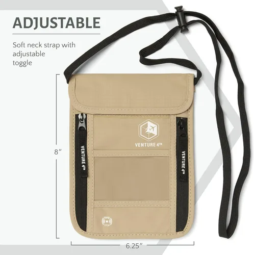 Vista 3 de Venture 4th bolsa de cuello de viaje con traba RFID