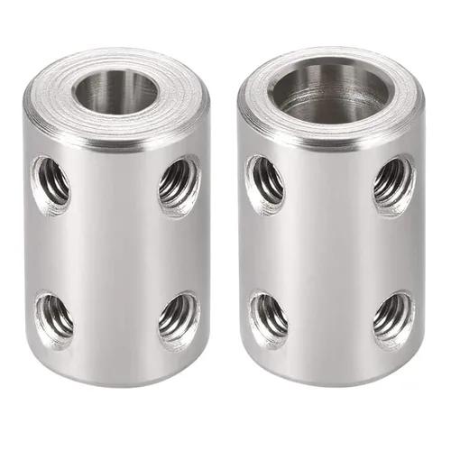 Vista 6 de TA-VIGOR Juego de 2 tornillos de acoplamiento de eje de 0.157 in a 0.157 in, D14mm x L22mm de diámetro de acero inoxidable rígido acoplador de eje