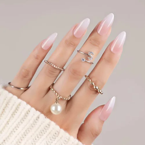 Vista 9 de 30 uñas postizas a presión de almendra, ajuste supremo y uñas de gel suave natural, 15 tamaños, kit de uñas postizas reutilizables con caja