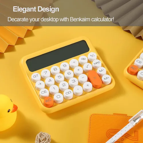 Vista 7 de Calculadoras Benkaim - Calculadora de escritorio, calculadora estándar básica, pantalla LCD grande de 12 dígitos, botón grande para uso escolar