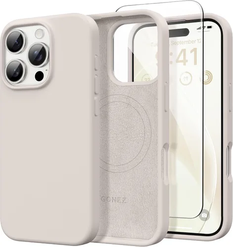 Vista 1316 de GONEZ Funda magnética para iPhone 14, compatible con Magsafe, con protector de pantalla + protector de cámara, forro de microfibra antiarañazos