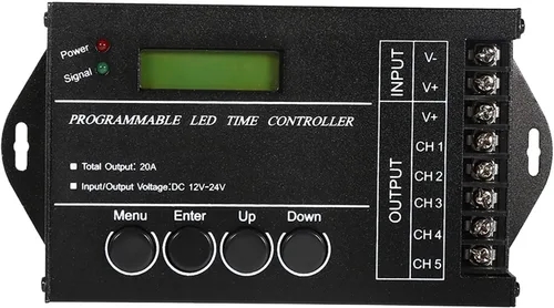 Vista 7 de Jeffergarden Multi funcional DC12 24V centralina tc420 tc420 20A programable LED controlador de tiempo 5 canales color ajustable con CD cable USB