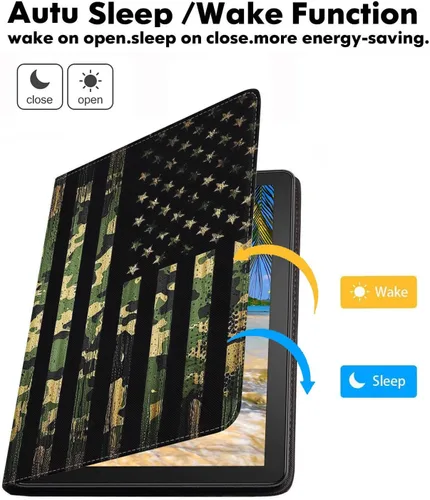 Vista 3 de Funda para Samsung Galaxy Tab A de 10.1 pulgadas 2019 (SM-T510/T515/T517), funda de piel sintética tipo folio con soporte y encendido automático