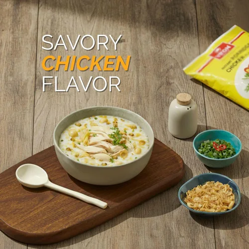 Vista 2 de VIFON Gachas de pollo instantáneas (sabor a pollo), bolsa de congee, 1.76 oz Paquete de 50 Certificado Halal Gachas de arroz instantáneo