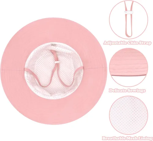 Vista 2 de Sarfel Sombrero de verano para bebé, sombrero de verano para bebé, protección solar UPF 50+, sombrero de cubo para bebé niña ajustable