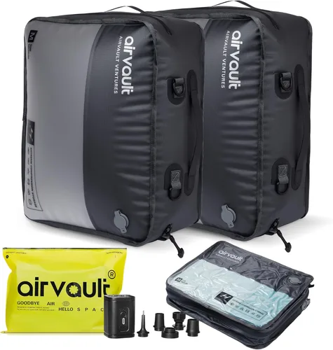 Vista 10 de AirVault - Bolsa de viaje reutilizable de compresión al vacío para maleta y mochila, reciclada, IP67, impermeable, ahorradora de espacio