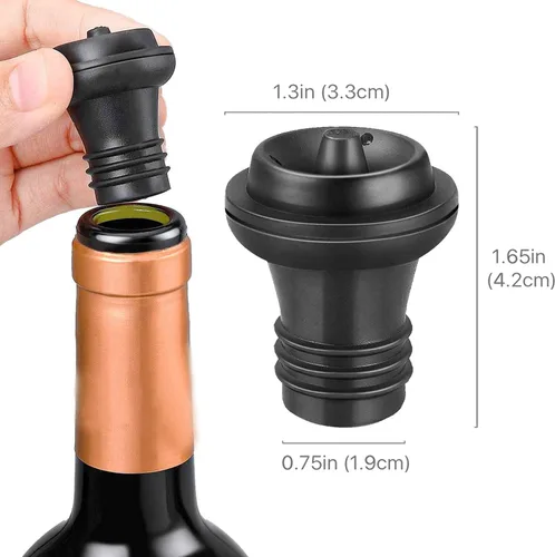Vista 2 de Juego de 6 tapones de goma para preservar el vino